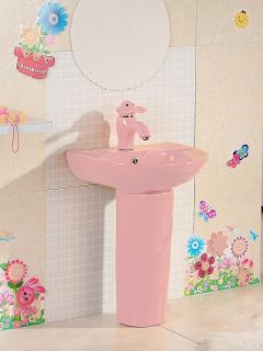 Раковина Gid Nb192-PK 69909 накладная с пъедесталом розовая  43x36x51